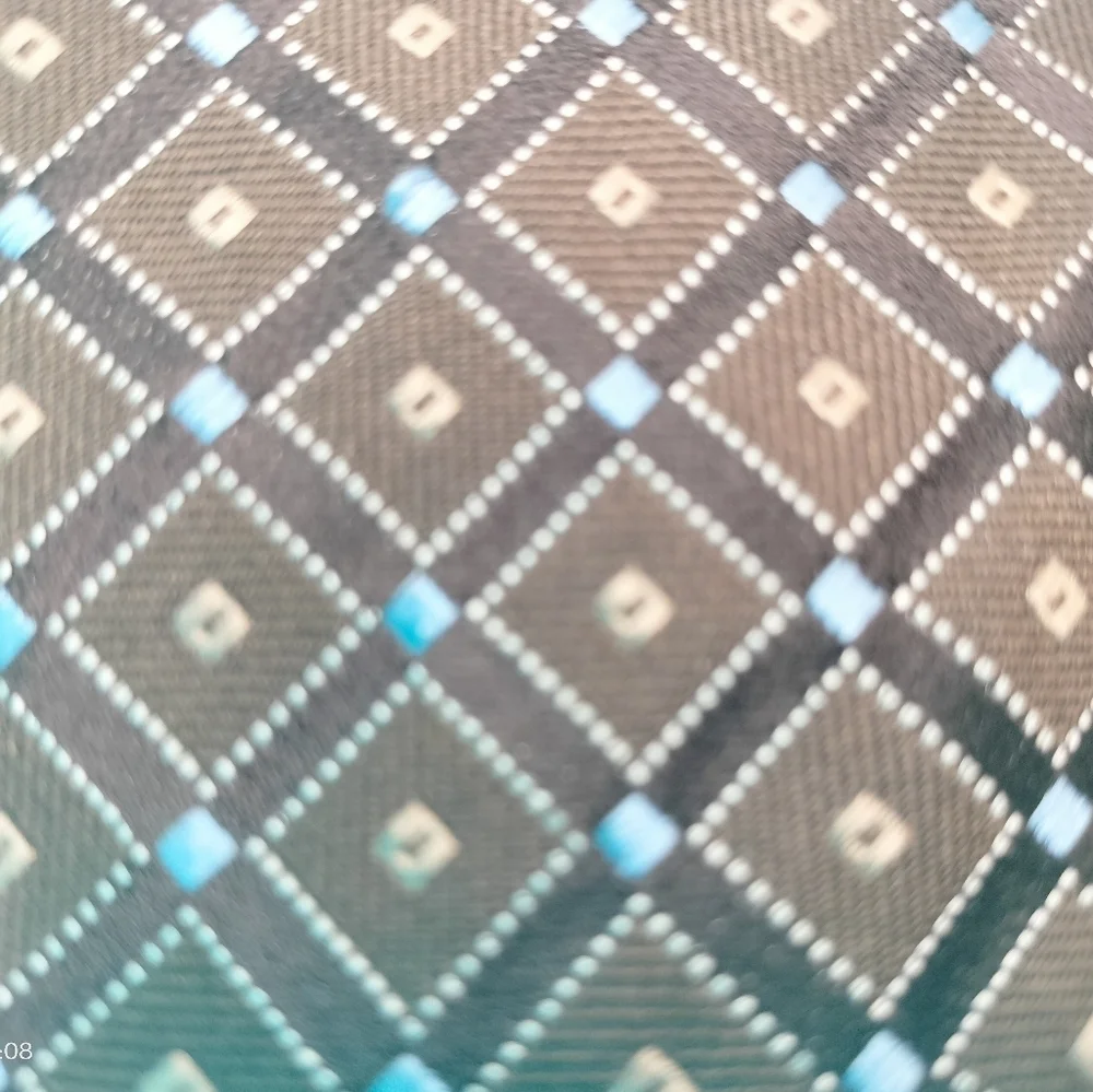 Nautica Brown Blue Geometric  Woven Men's Tie Necktie Silk Made in USA Formal